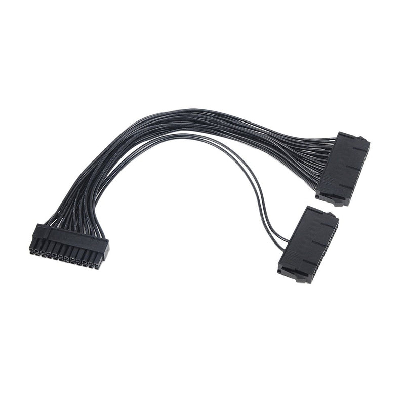  [AUSTRALIA] - Dual PSU Cable Adapter, Dual Power Supply Extension Cable Splitter Synchronizer 24 pin to 24(20+4) pin Male to Female for Computer ATX Motherboard 18AWG/1FT 1 Pack