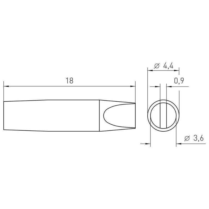  [AUSTRALIA] - Weller T0054461199N RT 11 SOLDERING TIP CHISEL 3.6 X.9 MM, Black