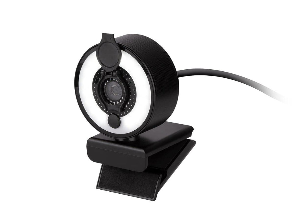  [AUSTRALIA] - Monoprice 2K USB Webcam with LED Light Ring and Lens Cover, for Use in Zoom, Skype, Microsoft Teams, Cisco Webex, Facebook, for Desktop, Laptop, PC - from Workstream Collection