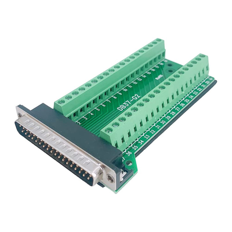  [AUSTRALIA] - Jienk Solderless RS232 D-SUB DB37 Male Serial Adapter, 37 Pin Port Terminal 2 Row Riveting Tooth Solderfree Breakout Board Connector