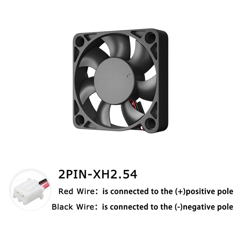  [AUSTRALIA] - 3Pcs HKWANTAT Dual Ball Bearings Brushless DC Cooling 50mm Fan 12v 5010 50x50x10mm 2-Pin Fan-12V-Ball