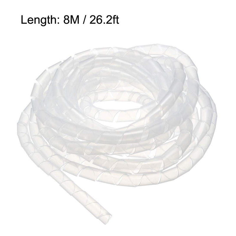  [AUSTRALIA] - uxcell 10mm Flexible Spiral Tube Cable Wire Wrap Computer Manage Cord 8M Length Transparent 8mmx10mmx8000mm