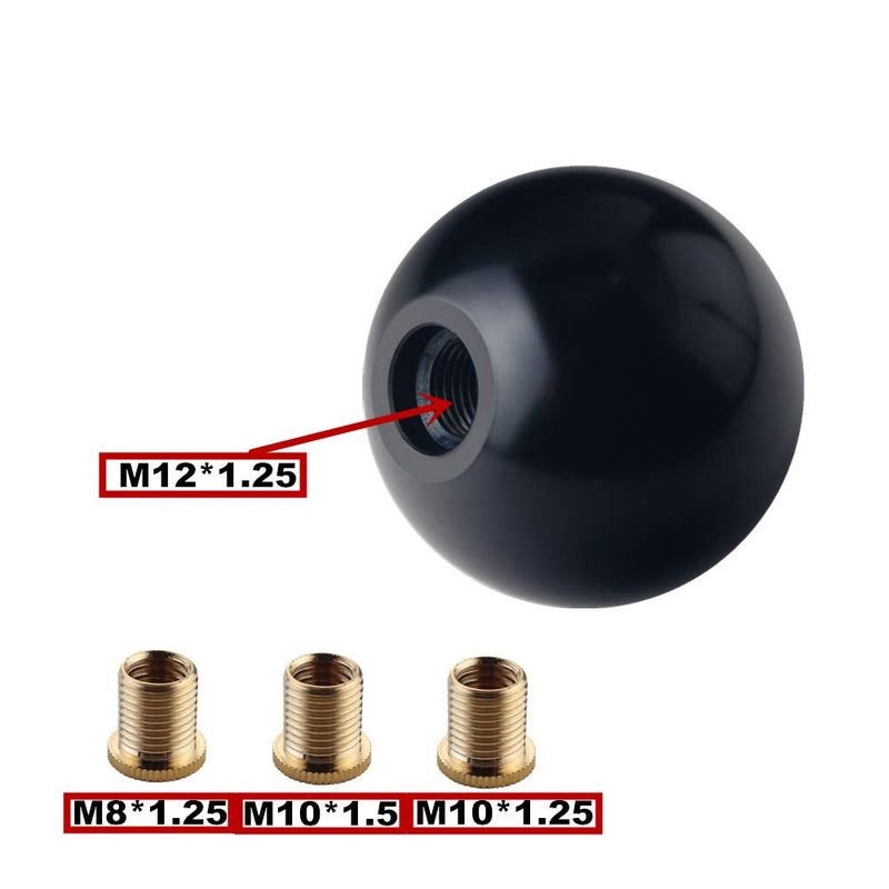  [AUSTRALIA] - DEWHEL Black/Red Inlay Manual Shift Knob Short Throw Shifter 6 Speed M10x1.5 M10x1.25 M8x1.25 M12x1.25