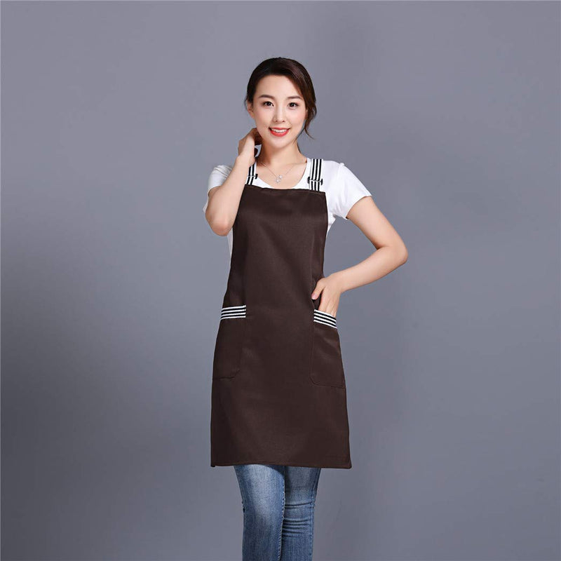  [AUSTRALIA] - Amytalk Cross Back Cooking Aprons for Women Men Adjustable Strap With Large Pockets Black Apron for Men and Women with Pockets | Adjustable Chef Apron for Grilling Cute Apron Durable Tool Aprons for Cooking Cleaning BBQ Painting 1pack Black