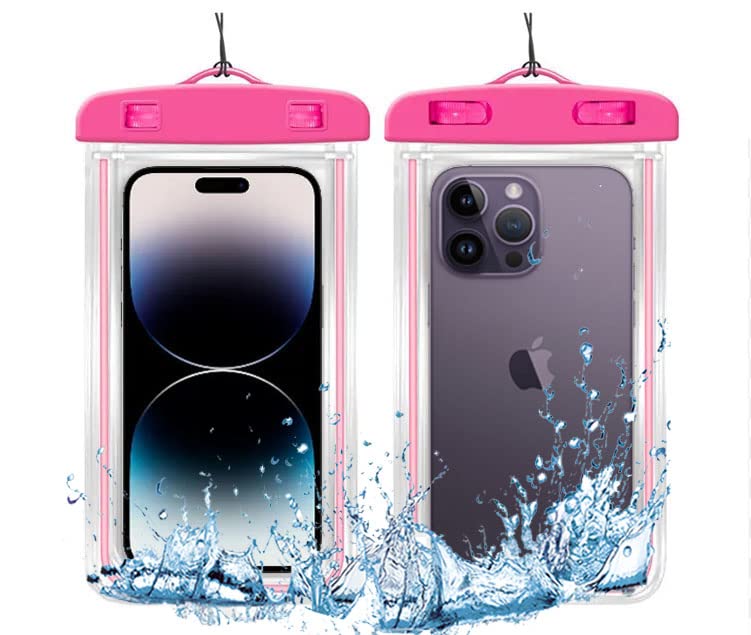  [AUSTRALIA] - Waterproof Phone Case, Waterproof Phone Pouch for Smart Phone, Compitable with iPhone 14 13 12 11 Pro Max XS Plus, Samsung Galaxy, LG, Google Pixel, Motorola, IPX8 Waterproof Dry Bag. (Pink) Pink