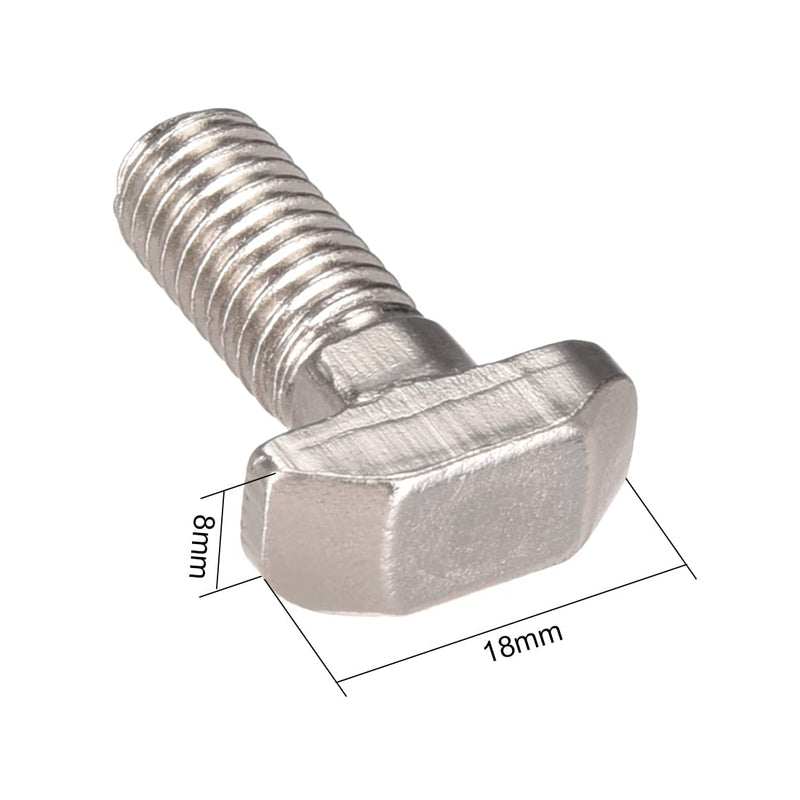  [AUSTRALIA] - uxcell M8x20mm T-Slot Drop-in Stud Sliding Screw Bolt Carbon Steel European Standard 40 Series 20pcs 20mm 20