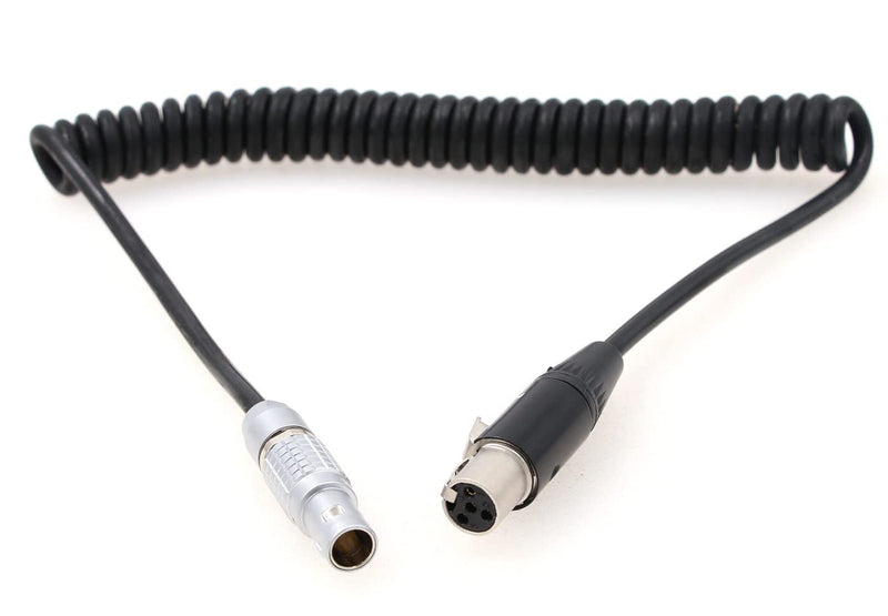  [AUSTRALIA] - ZBLZGP 0B 2 Pin Male to 4 Pin Mini XLR Female Coiled Power Cable for ARRI Alexa Camera to Tvlogic Monitor straight 2 pin