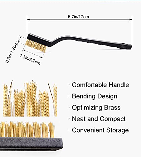  [AUSTRALIA] - SUJAYU Brass Brush, Brass Wire Brush Rust Remover, Small Wire Brush Brass Brushes for Cleaning, Paint Stripper for Metal Wood Rustoleum Fabric Spray Paint (Brass, 12.00) 12.0