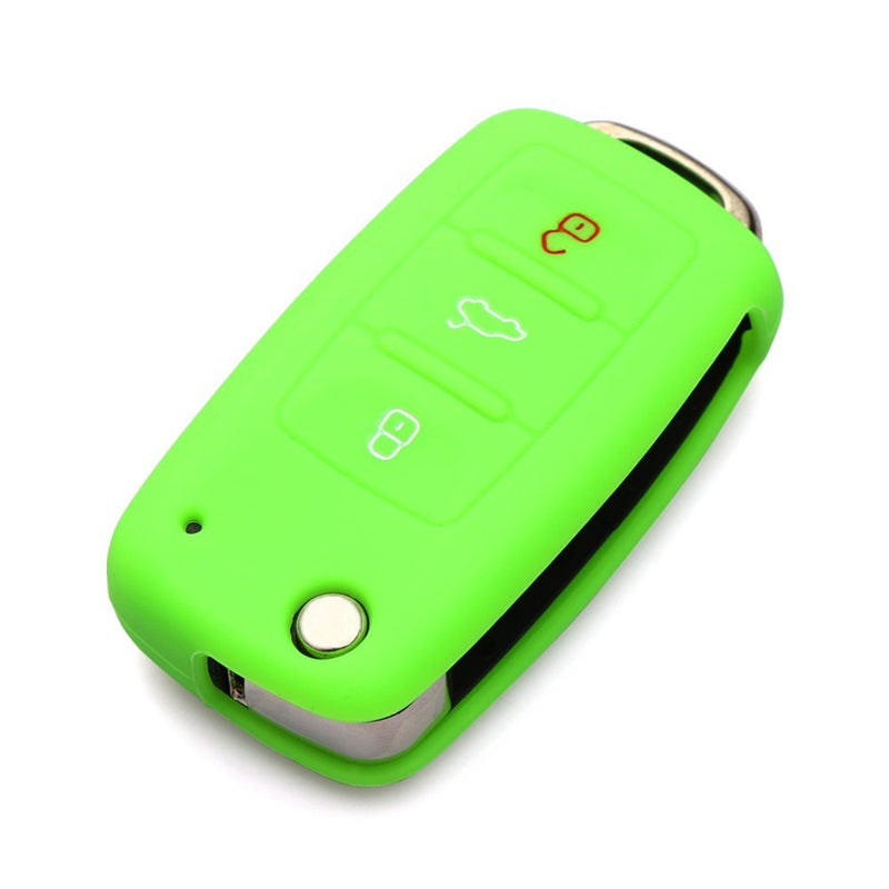 9 MOON Silicone Remote Flip Key FOB Silicone Case Cover for VW Volkswagen New red - LeoForward Australia