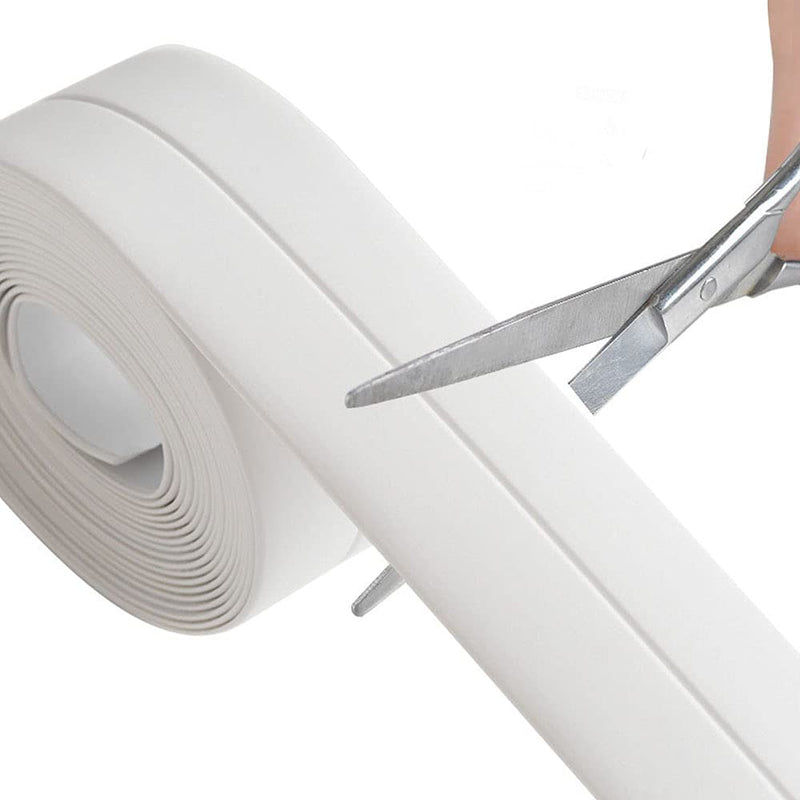  [AUSTRALIA] - 2 Pack Tape Caulk Strip, PVC Self Adhesive Caulking Sealing Tape for Kitchen Sink Toilet Bathroom Shower and Bathtub, 1-1/2" x 11' White White 2PCS