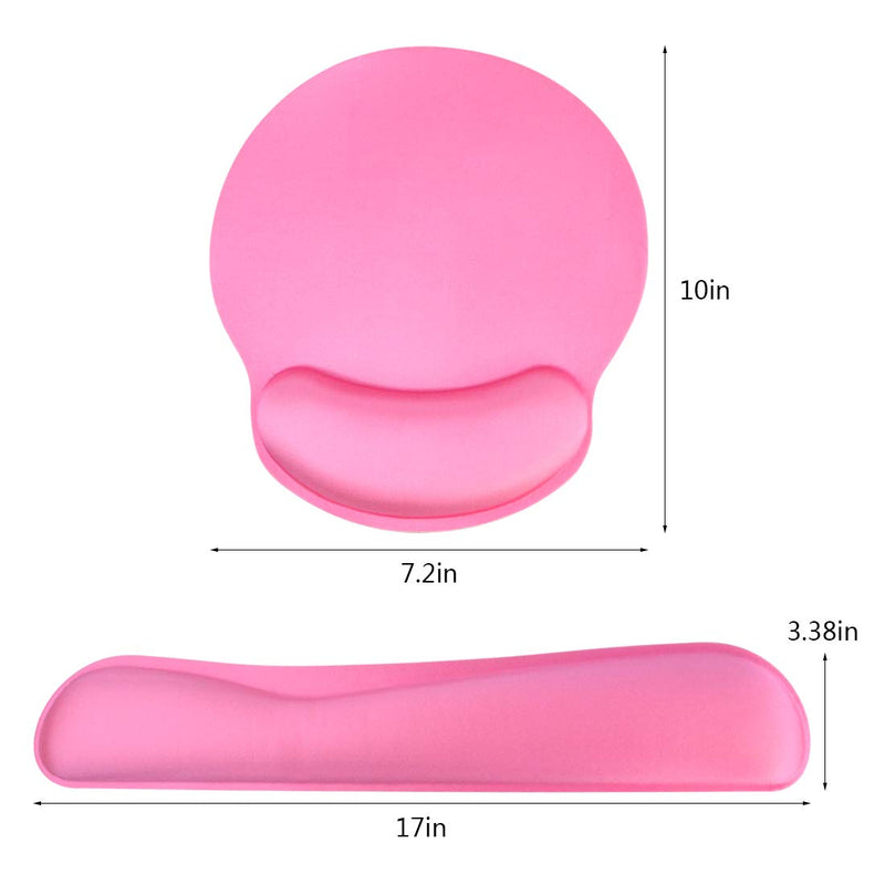 Keyboard Wrist Rest Pad Mouse Pad, Memory Foam, Rest Pads Sets for Comfortable Typing & Wrist Pain Relief, Anti-Slip Rubber Base (Rose) Rose - LeoForward Australia