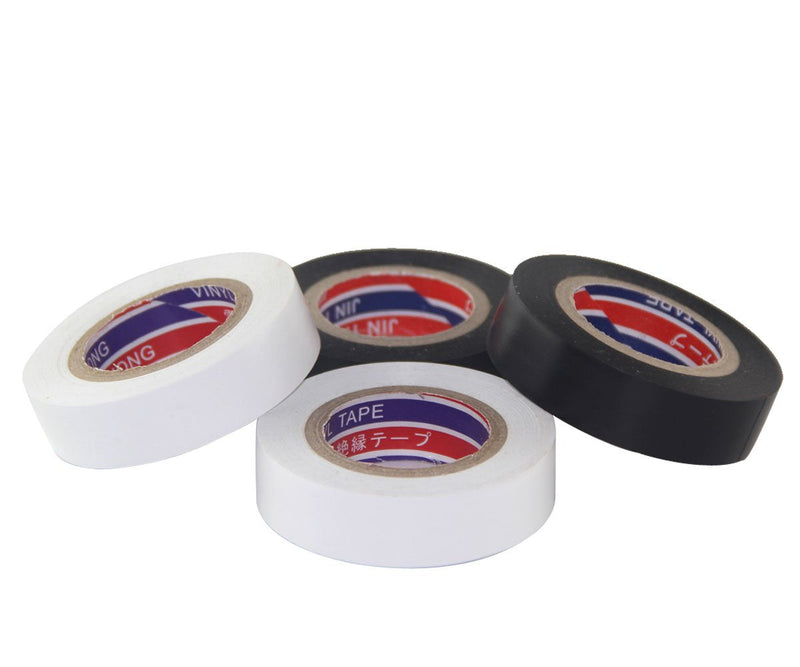  [AUSTRALIA] - FOMMEN Color Guard Tape 4 Pack PVC Electrical Glue Tape, 66 Feet 0.7 Inch Black and White Insulation Tape