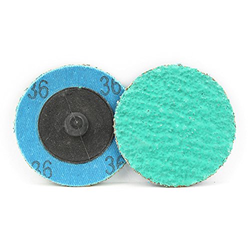  [AUSTRALIA] - BHA Green Zirconia with Grind Aid Quick Change Sanding Discs Type R Male Roll On, 2" (36 Grit) - 25 Pack 36 Grit