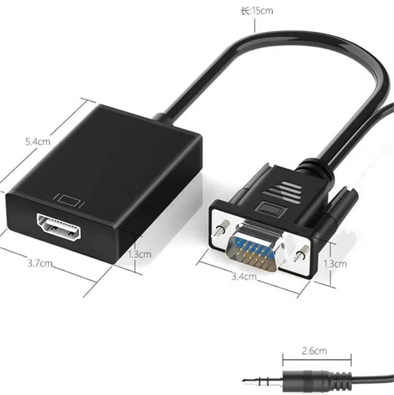  [AUSTRALIA] - Vga to Hdmi,VGA to HDMI Adapter with Audio,VGA Input to HDMI Output with 3.5mm Audio Jack Compatible for Computer, Desktop, Laptop, PC, Monitor, Projector, HDTV VGATOHDMI