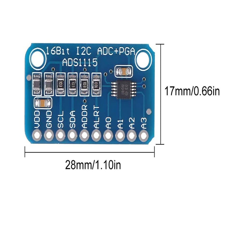  [AUSTRALIA] - AOICRIE 6pcs ADS1115 Analog-to-Digital Converter 16 Bit ADC 4 Channel Module Converter with Programmable Gain Amplifier ADC Converter Development Compatible with for Arduino for Raspberry Pi