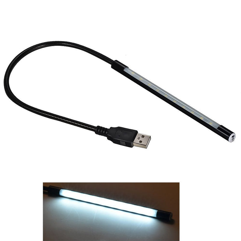 Mudder Portable USB Flexible Stick Dimmable Touch Switch LED White Light Lamp for Laptop Computer PC (Black) - LeoForward Australia