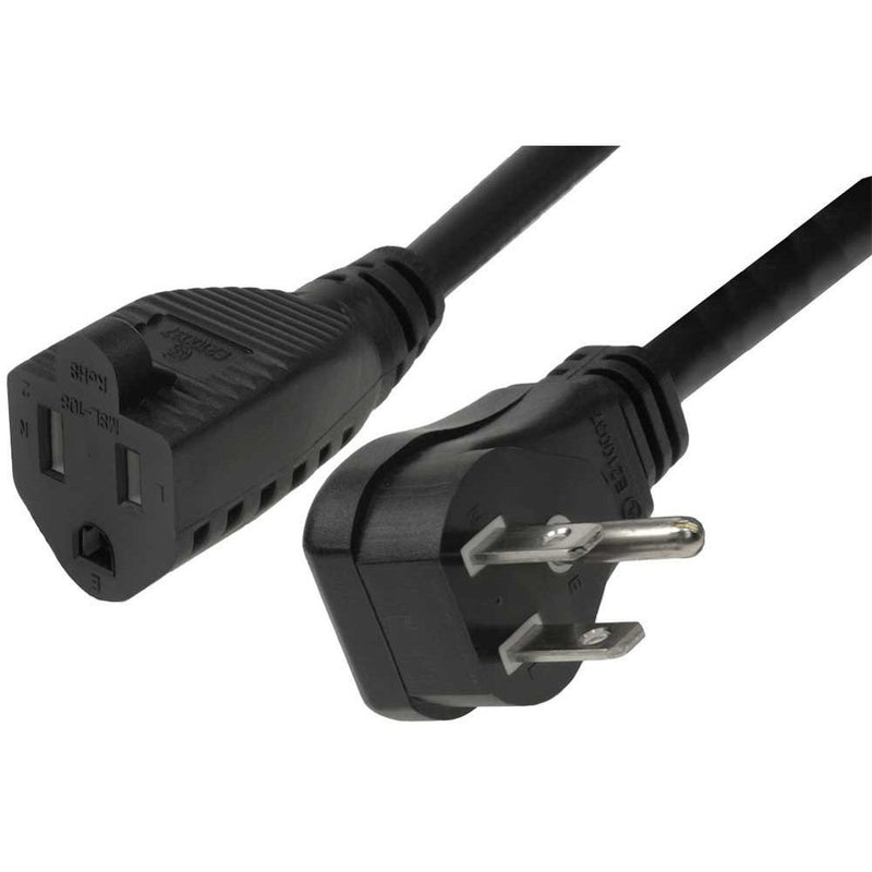 C2G Power Cord, Flat Plug Extension Cord, 18 AWG, Black, 1.5 Feet (0.45 Meters), Cables to Go 29804 - LeoForward Australia