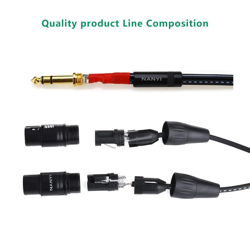  [AUSTRALIA] - NANYI 1/4" To 2XLR microphone splitter audio Cables TRS Stereo Male to Two XLR Male Interconnect Audio Microphone Cable, Y Splitter Adapter Cable 3M (10FT) 1/4" to Dual XLR Female - 10Feet