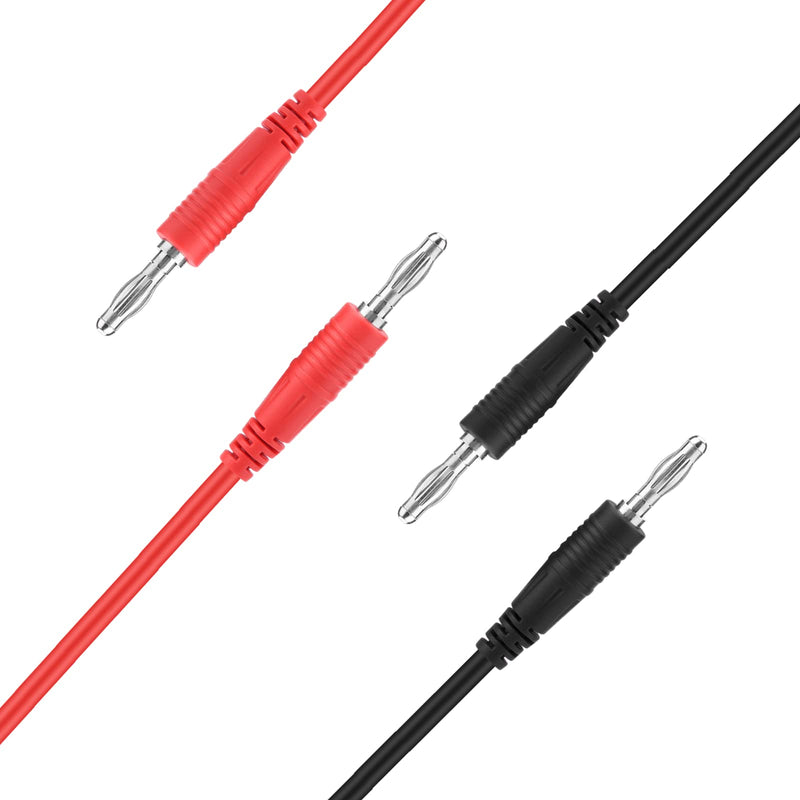  [AUSTRALIA] - Zetiling Banana Plug Cable Test Leads, 2pcs 4mm Banana Plug to Banana Plug Test Cable for Multimeter for Electrical or Laboratory Electrical Testing Work