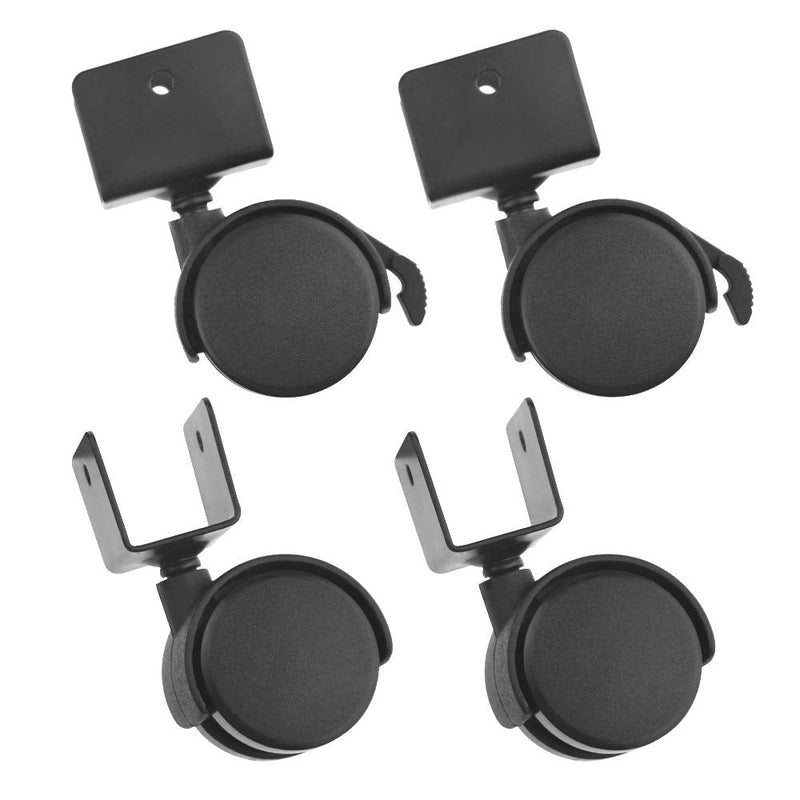  [AUSTRALIA] - WMYCONGCONG Swivel Casters Set of 4, 1.61inch Furniture Legs Casters Wheel Swivel Casters with Brake U Bracket 360° Rotation No Noise Wheels Locking Caster (2 with Brakes & 2 Without)