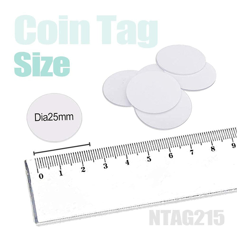  [AUSTRALIA] - 30 PCS NFC Tags NTAG215 PVC Tags Compatible with Amiibo TagMo and NFC-Enabled Mobile Phones and Devices, Round 25mm(1 inch)