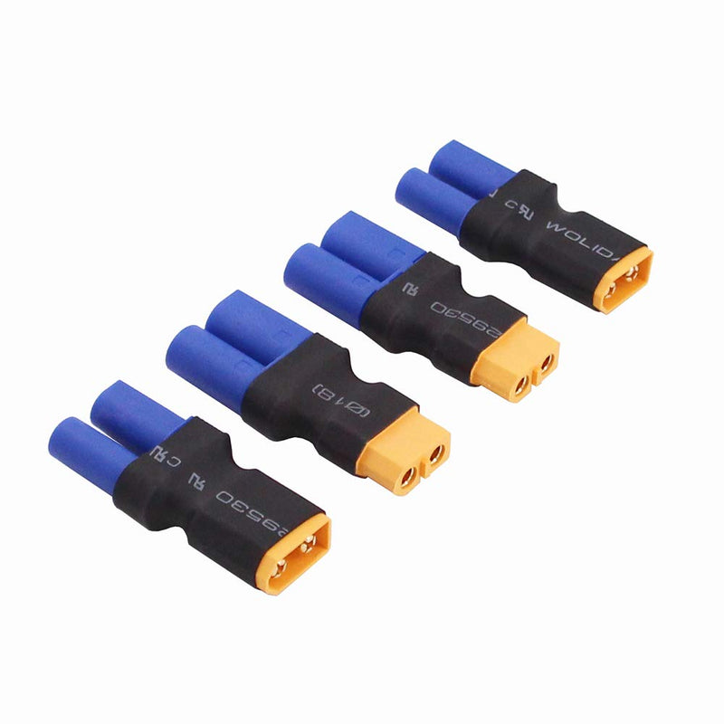  [AUSTRALIA] - OliRC 4pcs No Wires Connector: XT60 XT-60 to EC5 Male Female Connector Adapter(C154-4)