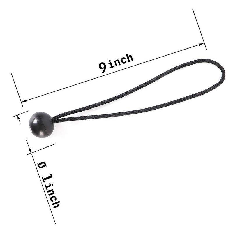  [AUSTRALIA] - XSTRAP Ball Bungee Cords 28PK 9-Inch (Black) Black
