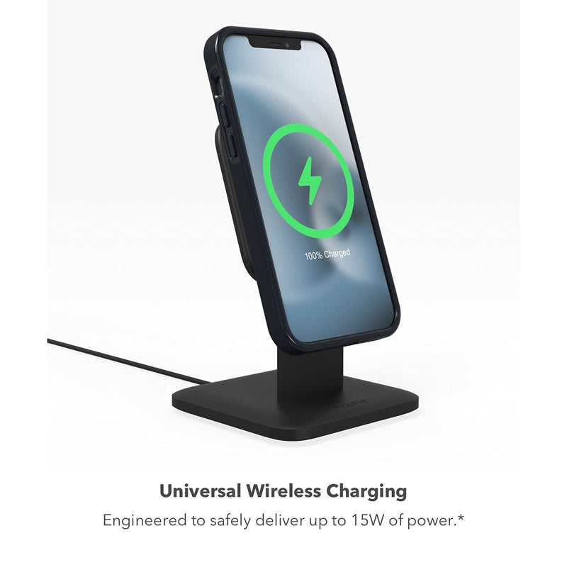  [AUSTRALIA] - mophie - 15W Wireless Charging Stand Compatible with snap and MagSafe for Smartphones, iPhone, Google Pixel, Samsung Galaxy, Qi-Enabled Devices