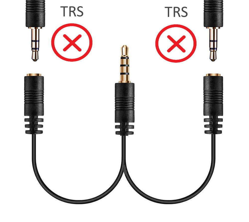  [AUSTRALIA] - 1 TRRS Jack to 2 TRRS Adapter, Splits 1 TRRS Phone/PC Jack into 2 TRRS Jacks for Headphone with Mic Compatible with iPhone, Samsung, PC, Mac, Rode SmartLav+ & Other 4-Pole Devices