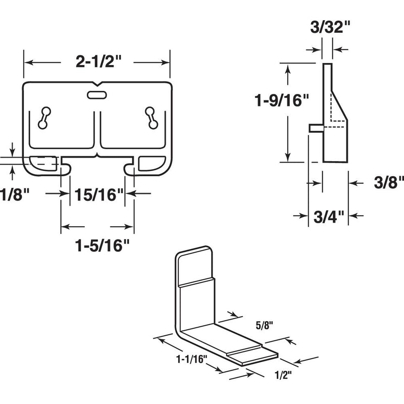 Slide-Co 22625 Drawer Guide Metal Track, White, White - LeoForward Australia