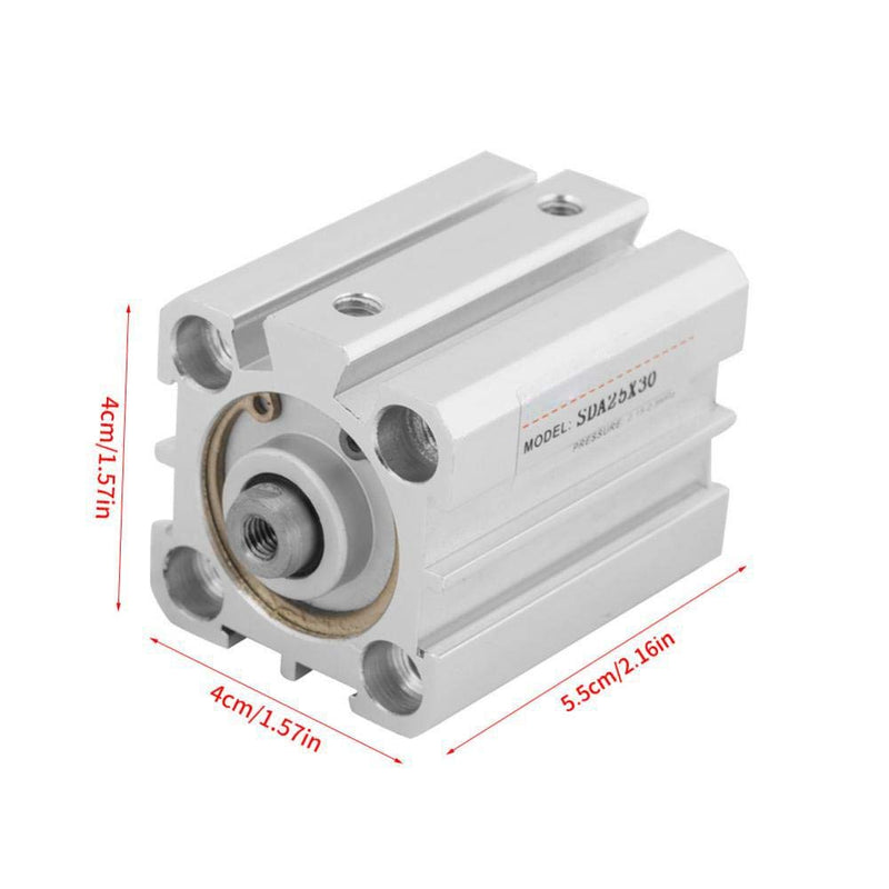 Stroke 30mm High Precision Mini Air Cylinder Aluminum Micro Round Tube Pneumatic Cylinder Double Action - LeoForward Australia