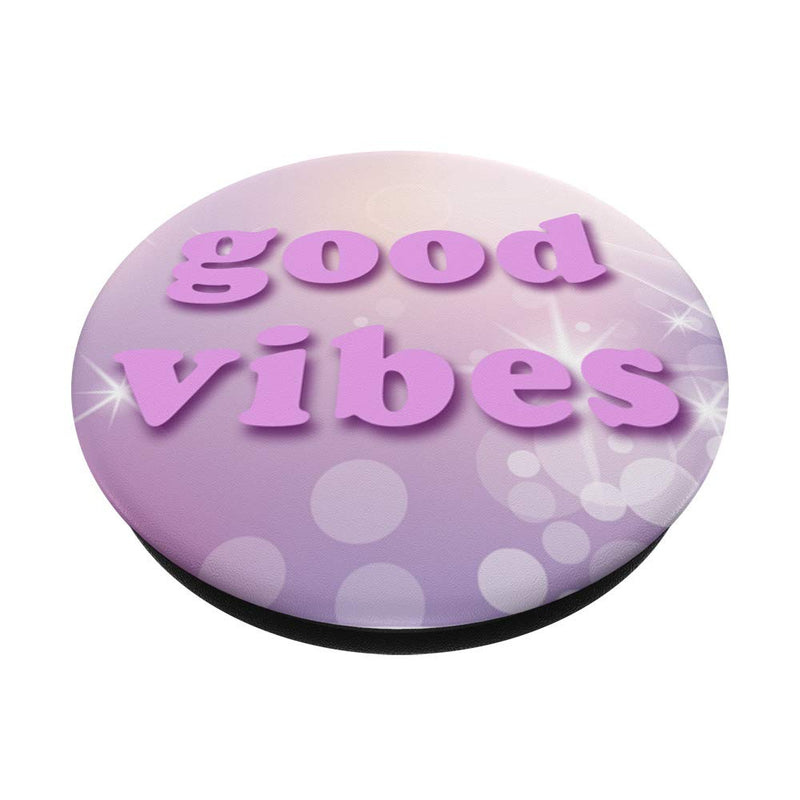  [AUSTRALIA] - Good Vibes Pop Phone Grip For Smartphones & Tablets PopSockets PopGrip: Swappable Grip for Phones & Tablets Black