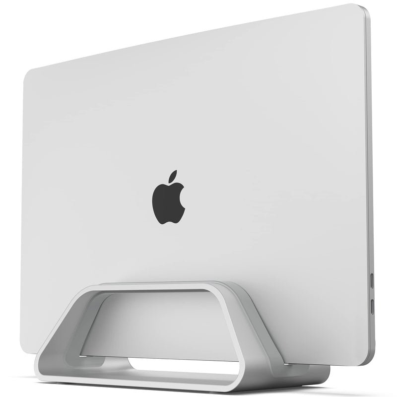  [AUSTRALIA] - HumanCentric Vertical Laptop Stand for MacBook, Compatible with MacBook Pro Stand, MacBook Air Stand, Laptop Holder for Apple Laptop Desk Stand, Aluminum Laptop Vertical Stand, Silver MacBook Stand