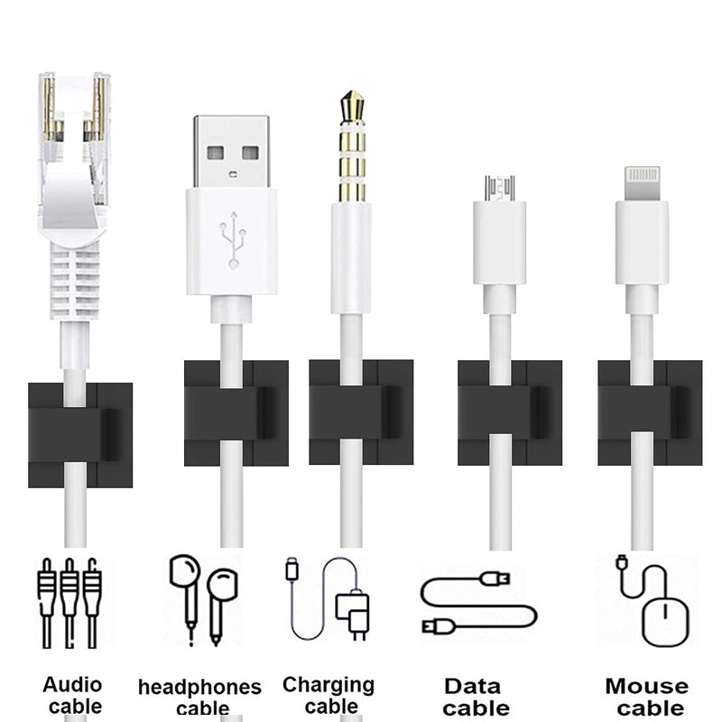  [AUSTRALIA] - 100Pcs Reusable Fastening Cable Holder Clips and Cable Organizers Wire Clips by L-BOST, Small Cable Management Clips and Cord Clips for Office Home Car(White) White