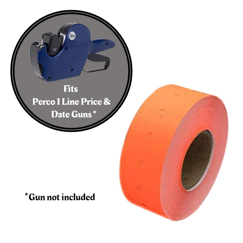 Perco 1 Line Fluorescent Red Labels - 1 Sleeve, 8,000 Blank Pricing Labels for Perco 1 Line Price and Date Guns 1 Line Labels Flou. Red - 1 Sleeve - LeoForward Australia