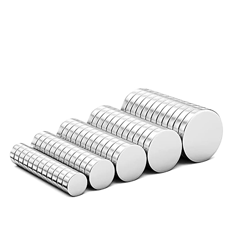  [AUSTRALIA] - Realth Magnets Disc 60 Pack 5 Different Size Small Round Cylinder Mini Magnet for Refrigerator Office Whiteboard Handwork Science Craftwork(MC710)