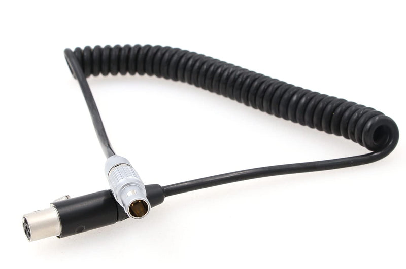  [AUSTRALIA] - ZBLZGP 0B 2 Pin Male to 4 Pin Mini XLR Female Coiled Power Cable for ARRI Alexa Camera to Tvlogic Monitor straight 2 pin