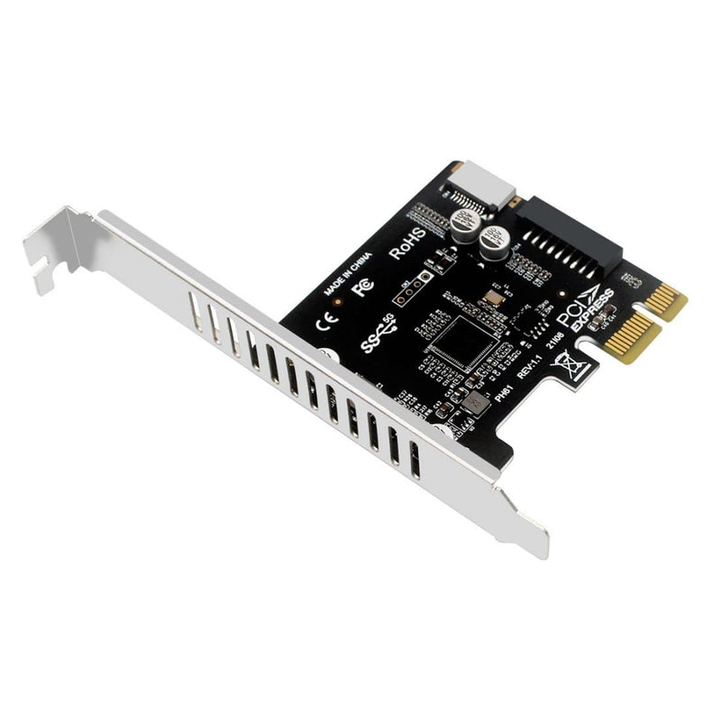  [AUSTRALIA] - ChenYang CY 20Pin 5Gbps USB 3.1 Type-E Front Panel Socket & USB 2.0 to PCI-E 1X Express Card VL805 Adapter for Motherboard BLACK PCI-E CARD