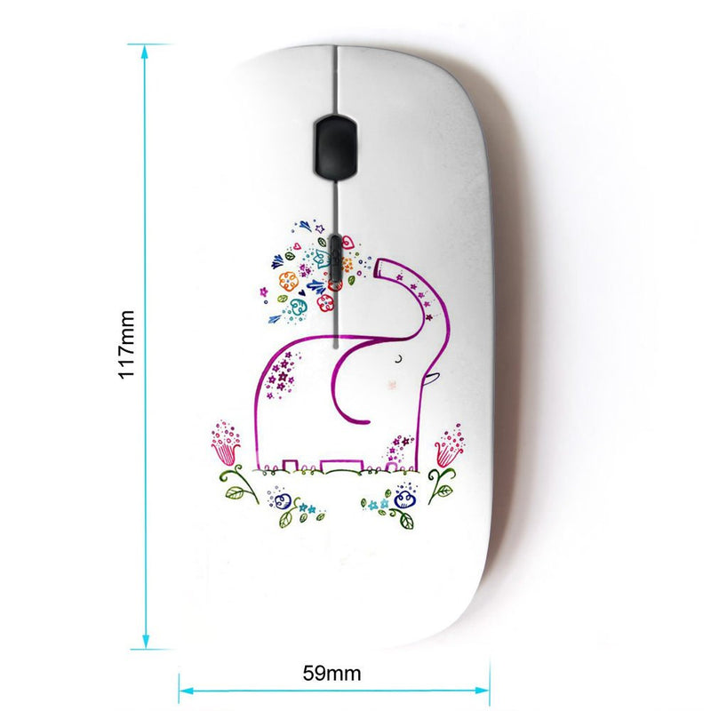 KOOLmouse [ Optical 2.4G Wireless Mouse ] [ Minimalist Elephant White Happy ] - LeoForward Australia