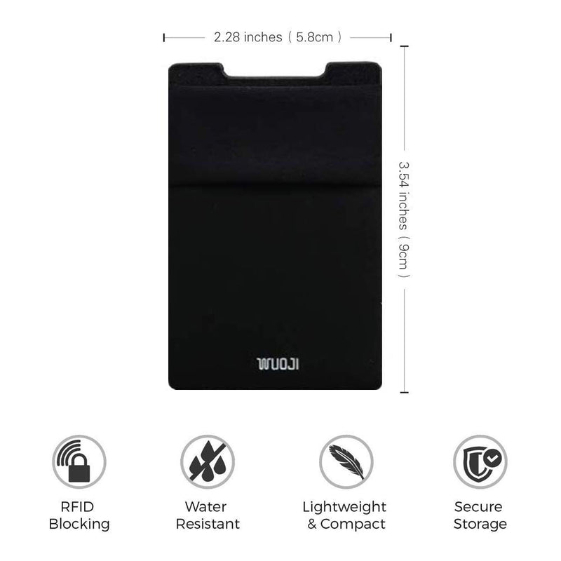 [2pc] 3 in 1 RFID Blocking Metal Plate Phone Card Wallet - Double Secure Pocket - Mounts to Magnets -Self Adhesive Credit Card Holder Phone Wallet Sticker for All Smartphones(Black) Black - LeoForward Australia