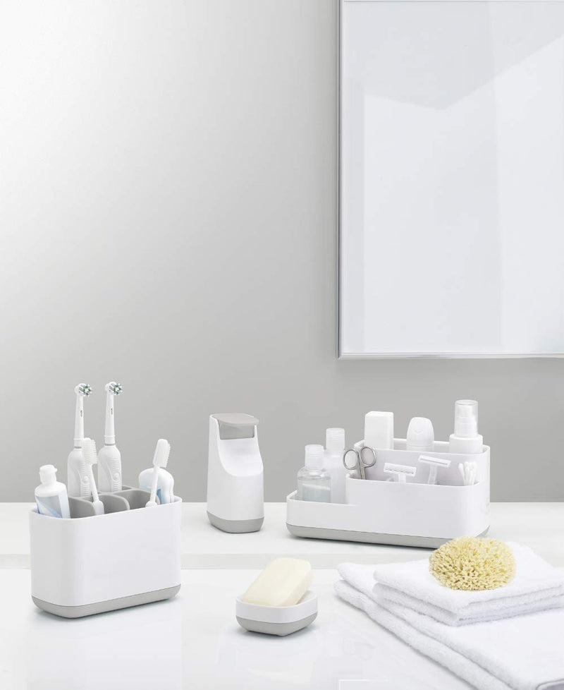  [AUSTRALIA] - Joseph Joseph 70509 EasyStore Toothbrush Holder Bathroom Storage Organizer Caddy, Small, Gray Small Toothbrush Caddy