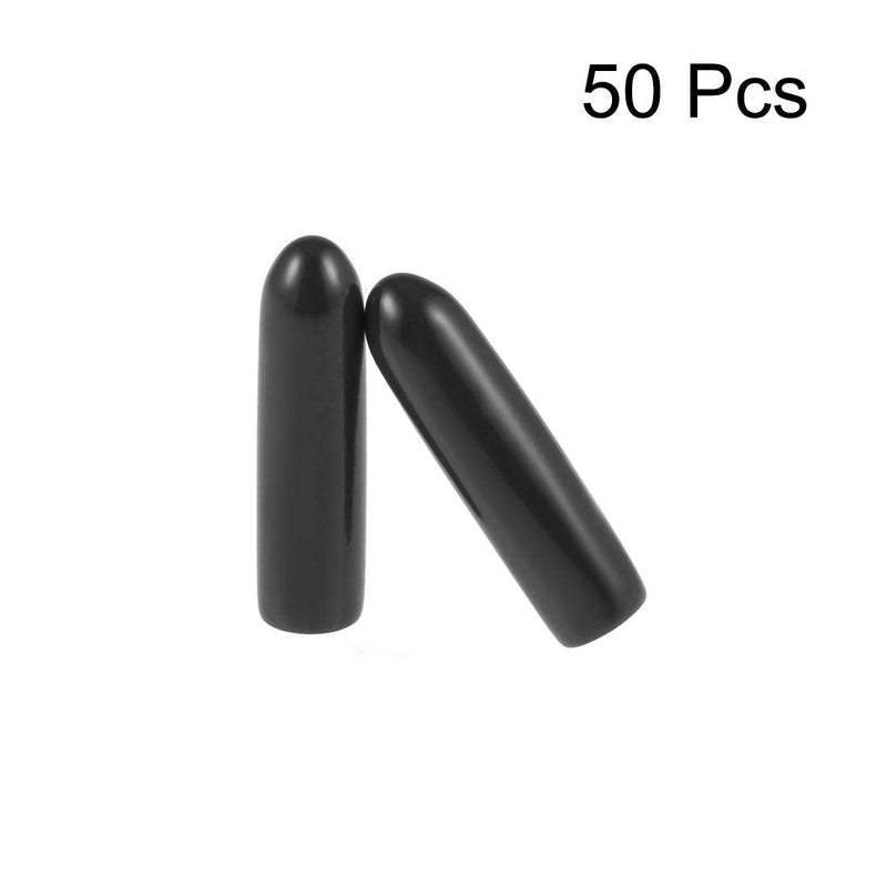  [AUSTRALIA] - uxcell 50pcs Rubber End Caps 2mm ID Vinyl Round Tube Bolt Cap Cover Screw Thread Protectors Black