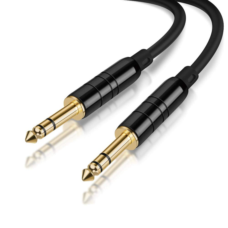  [AUSTRALIA] - CableCreation 1/4’’ TRS Cable, [2-Pack 6FT] 1/4 Inch to 1/4 Inch 6.35mm Balanced Stereo Audio Cable for Studio Monitors,Mixer,Yamaha Speaker/Receiver,Black 6 feet 2 pack