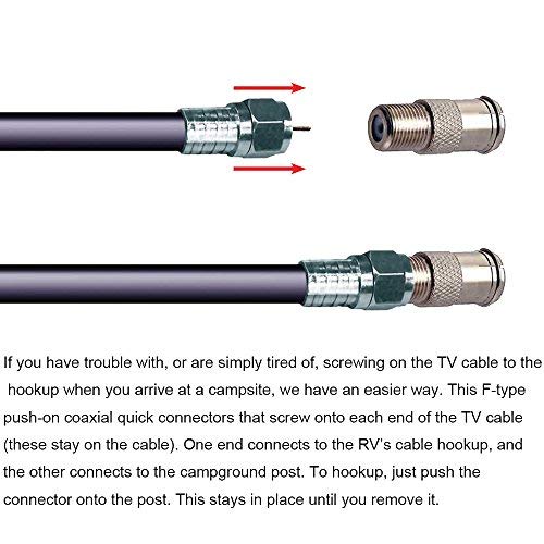 Mumaxun 10pcs F Type Push On Quick Coax Connectors Adapter for Antenna RVers Satellite Dish Cable TV Internet RV Trailer Coax Cable - LeoForward Australia