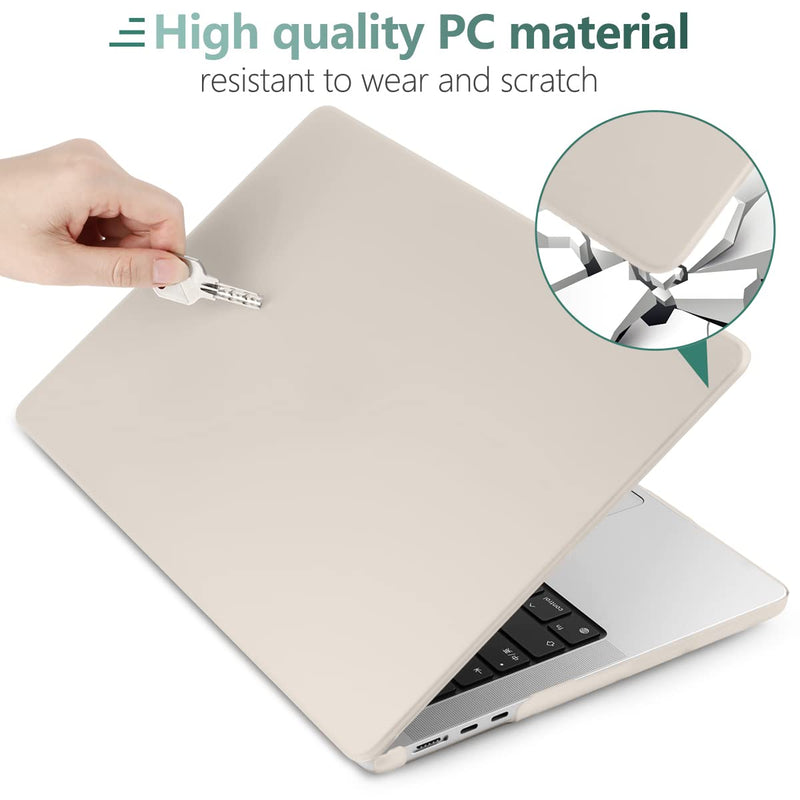  [AUSTRALIA] - DONGKE Compatible with M2 MacBook Air 13.6 inch Case 2022 A2681, Plastic Hard Shell Case with Keyboard Cover & Screen Protector for M2 MacBook Air 13.6" Fits Touch ID, Cream Stone