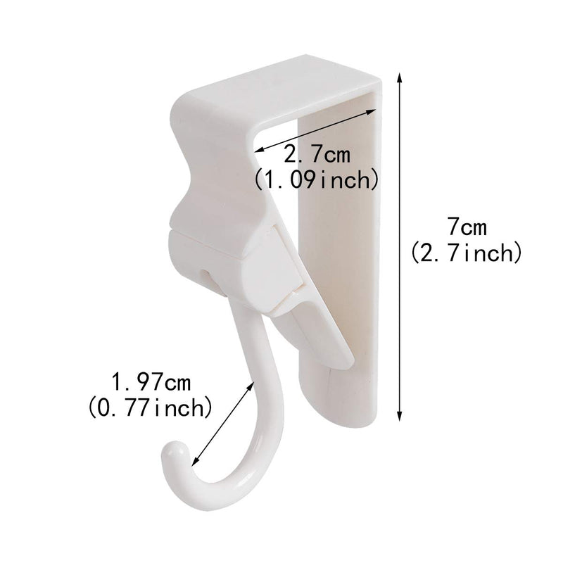  [AUSTRALIA] - Saim Cabinet Drawer Hook Over Door Cupboard Hook Clip Design Firm Hook Made of ABS Material Smooth and Bright Suitable for Bathroom Kitchen Bedroom Offices 6Pcs 6 Pieces