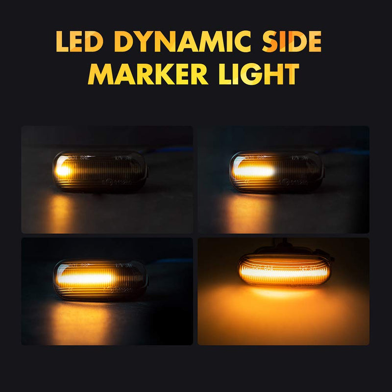 2 pieces Led Dynamic Side Marker Turn Signal Light Sequential Blinker Lights For Audi A3 S3 8P A4 S4 RS4 B6 B7 B8 A6 S6 RS6 C5 C7 2003-2011 Black Indicator Lamp Audi Smoked Lens - LeoForward Australia