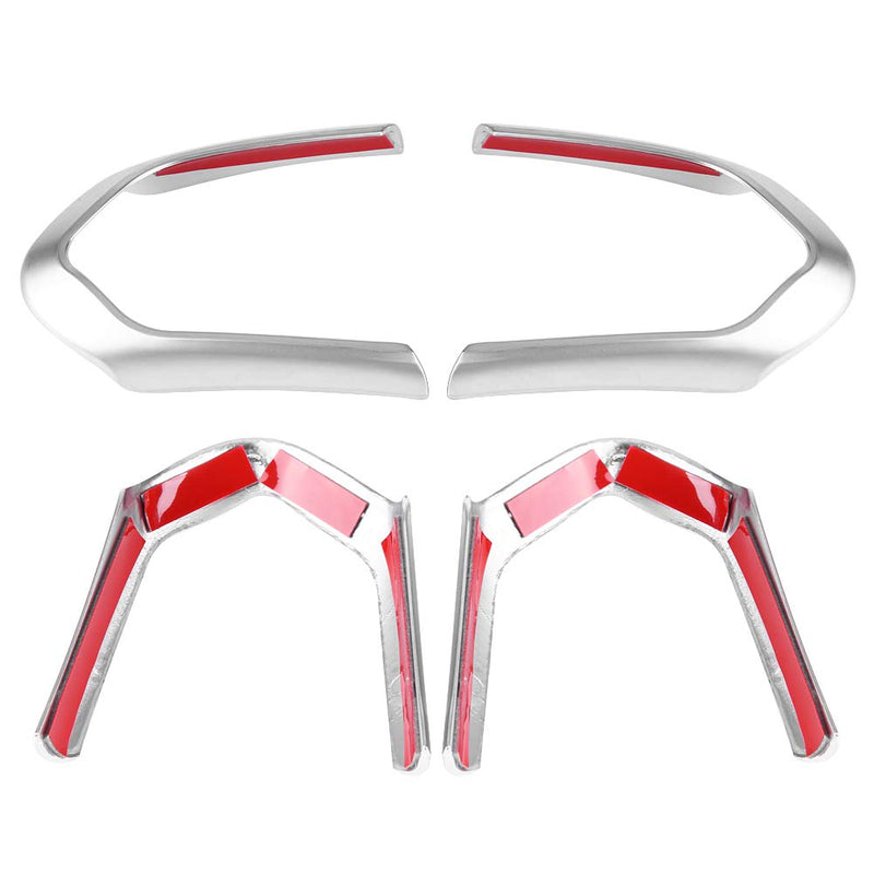  [AUSTRALIA] - Qiilu 2pcs Steering Wheel Decoration Frame Silver Accessories Cover Trim Carbon Fiber Frame Trim for BMW F20 F22 F30 F32 F10 F06 F15 F16 Chrome