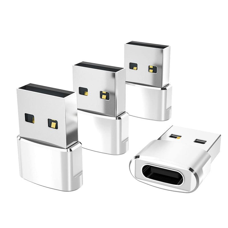  [AUSTRALIA] - USB C Female to USB Male Adapter 4 Pack,Type A Power Charger Cable Connector for Apple Watch iWatch Series 7,iPhone 11 12 13 Pro Max,SE,Airpods,iPad 8 8th 9 9th Air 4 4th 5 5th Mini 6 6th Generation White