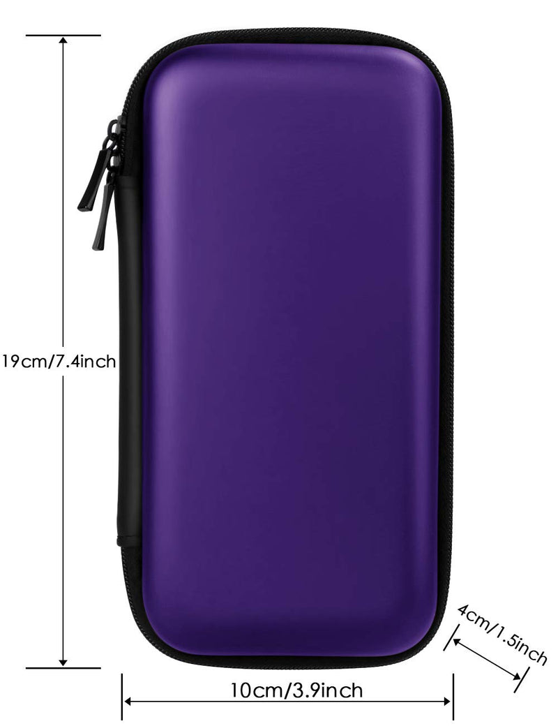  [AUSTRALIA] - iMangoo Shockproof Carrying Case Hard Protective EVA Case Impact Resistant Travel 12000mAh Bank Pouch Bag USB Cable Organizer Earbuds Sleeve Pocket Accessory Smooth Coating Zipper Wallet Purple